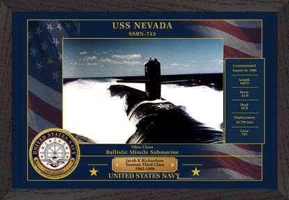 USS Nevada SSBN-733 Framed Patriotic Photo
