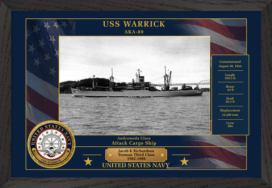 USS Warrick AKA-89 Framed Patriotic Photo