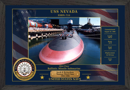 USS Nevada SSBN-733 Framed Patriotic Photo