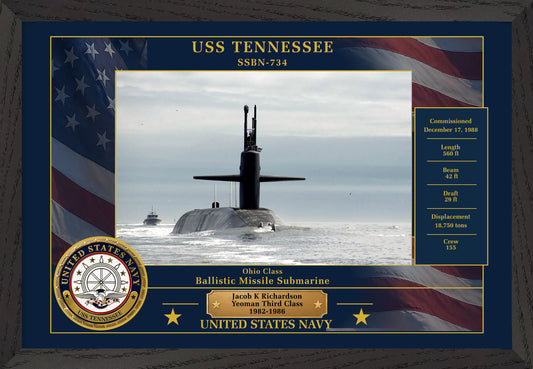 USS Tennessee SSBN-734 Framed Patriotic Photo