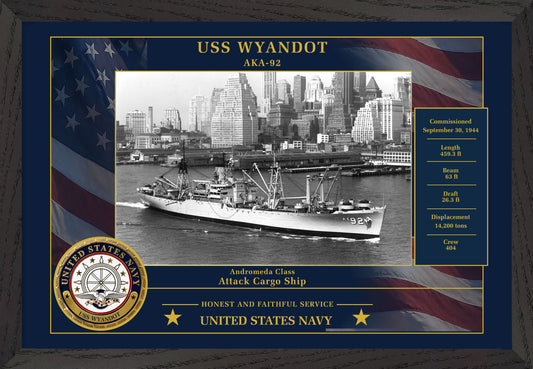 USS Wyandot AKA-92 Framed Patriotic Photo