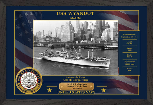 USS Wyandot AKA-92 Framed Patriotic Photo