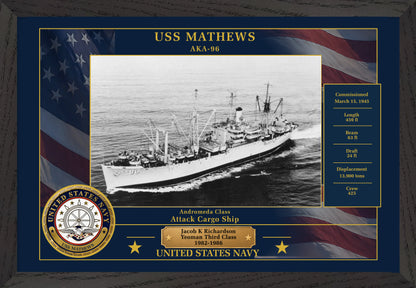 USS Mathews AKA-96 Framed Patriotic Photo