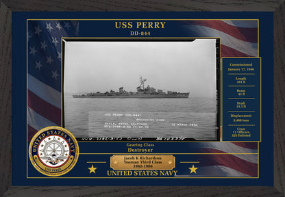 USS Perry DD-844 Framed Patriotic Photo
