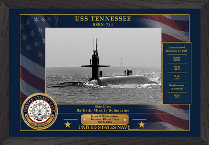 USS Tennessee SSBN-734 Framed Patriotic Photo