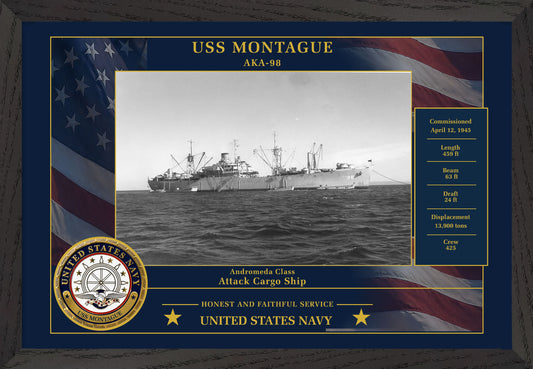 USS Montague AKA-98 Framed Patriotic Photo