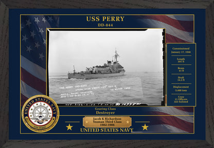 USS Perry DD-844 Framed Patriotic Photo