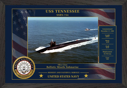 USS Tennessee SSBN-734 Framed Patriotic Photo
