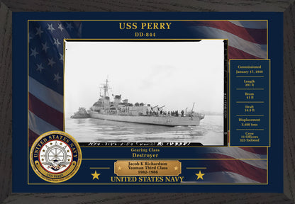 USS Perry DD-844 Framed Patriotic Photo