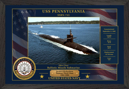 USS Pennsylvania SSBN-735 Framed Patriotic Photo
