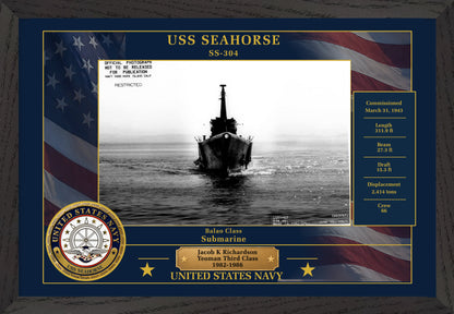 USS Seahorse SS-304 Framed Patriotic Photo