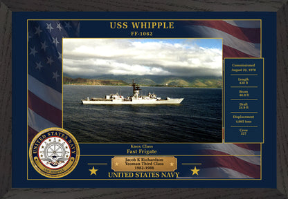 USS Whipple FF-1062 Framed Patriotic Photo