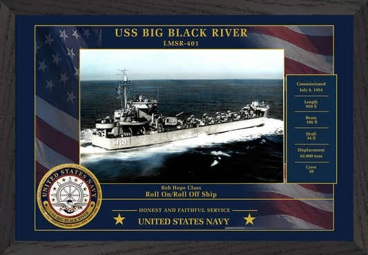 USS Big Black River LMSR-401 Framed Patriotic Photo