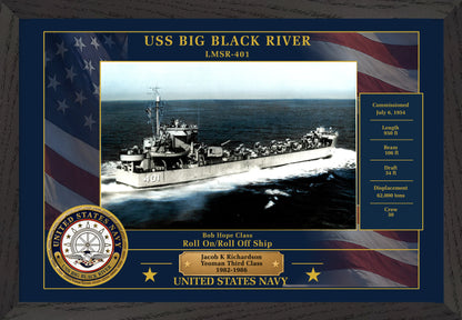 USS Big Black River LMSR-401 Framed Patriotic Photo