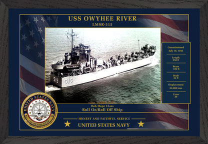 USS Owyhee River LMSR-515 Framed Patriotic Photo