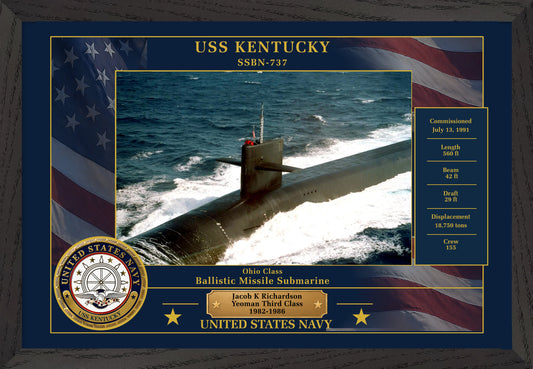 USS Kentucky SSBN-737 Framed Patriotic Photo