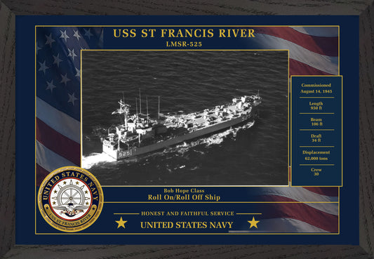 USS St Francis River LMSR-525 Framed Patriotic Photo
