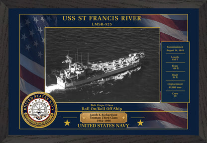 USS St Francis River LMSR-525 Framed Patriotic Photo
