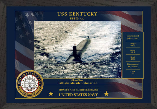 USS Kentucky SSBN-737 Framed Patriotic Photo