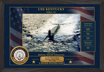 USS Kentucky SSBN-737 Framed Patriotic Photo