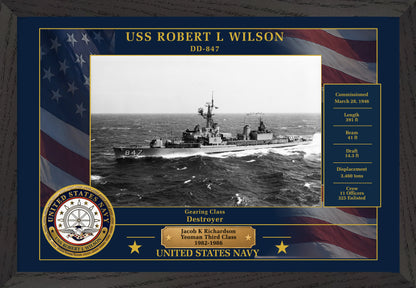USS Robert L Wilson DD-847 Framed Patriotic Photo