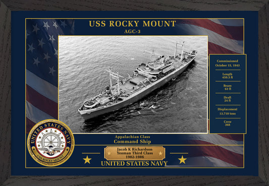 USS Rocky Mount AGC-3 Framed Patriotic Photo