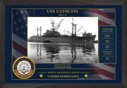 USS Catoctin AGC-5 Framed Patriotic Photo