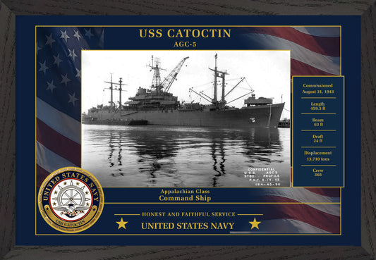 USS Catoctin AGC-5 Framed Patriotic Photo