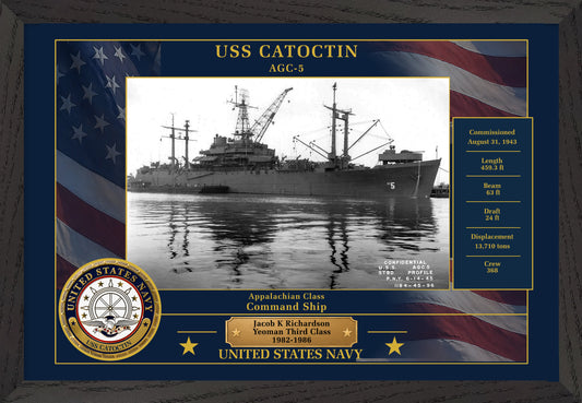 USS Catoctin AGC-5 Framed Patriotic Photo