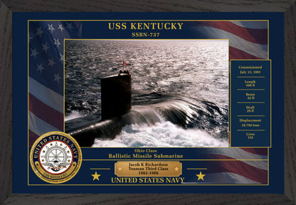 USS Kentucky SSBN-737 Framed Patriotic Photo