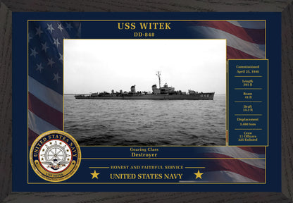 USS Witek DD-848 Framed Patriotic Photo