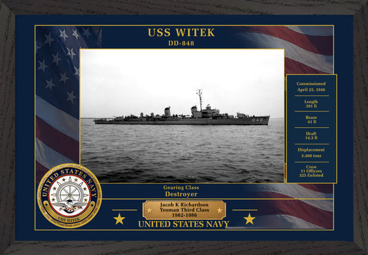 USS Witek DD-848 Framed Patriotic Photo