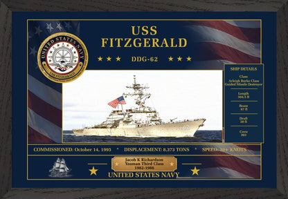USS Fitzgerald DDG-62 Framed Patriotic Art