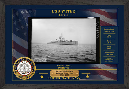 USS Witek DD-848 Framed Patriotic Photo