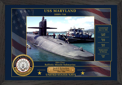 USS Maryland SSBN-738 Framed Patriotic Photo