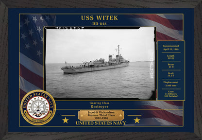 USS Witek DD-848 Framed Patriotic Photo
