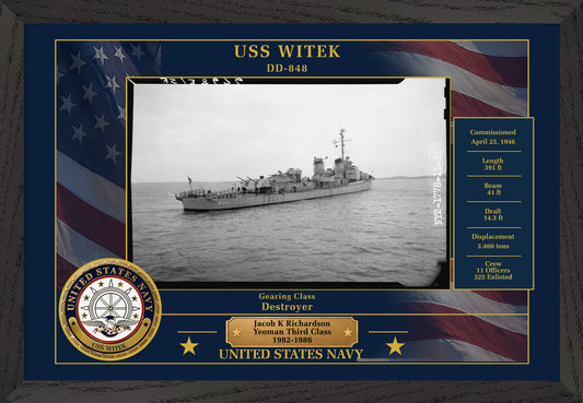 USS Witek DD-848 Framed Patriotic Photo