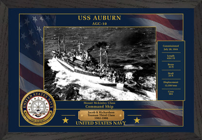 USS Auburn AGC-10 Framed Patriotic Photo