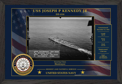 USS Joseph P Kennedy Jr DD-850 Framed Patriotic Photo
