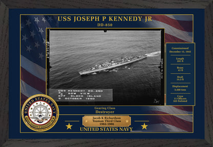USS Joseph P Kennedy Jr DD-850 Framed Patriotic Photo
