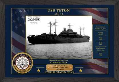 USS Teton AGC-14 Framed Patriotic Photo