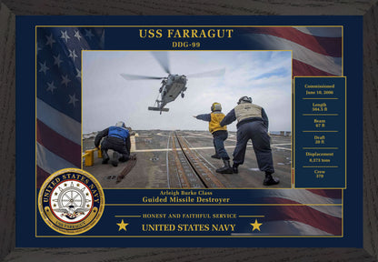 USS Farragut DDG-99 Framed Patriotic Photo