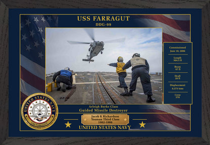 USS Farragut DDG-99 Framed Patriotic Photo