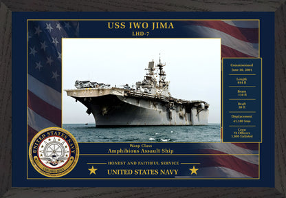 USS Iwo Jima LHD-7 Framed Patriotic Photo