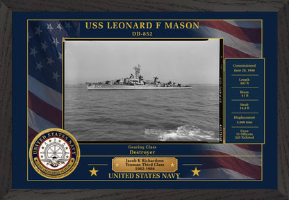 USS Leonard F Mason DD-852 Framed Patriotic Photo