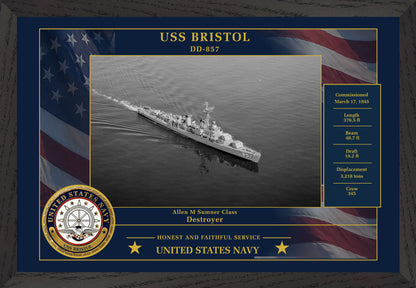USS Bristol DD-857 Framed Patriotic Photo