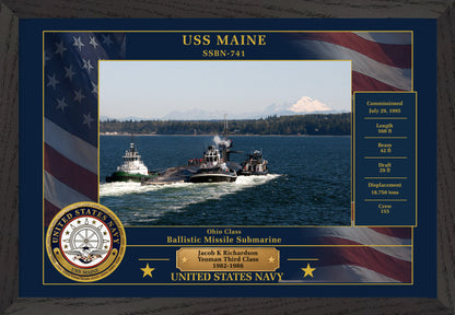 USS Maine SSBN-741 Framed Patriotic Photo
