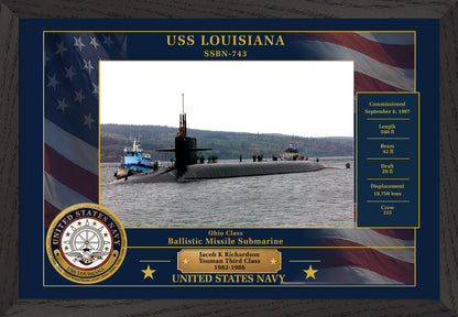 USS Louisiana SSBN-743 Framed Patriotic Photo