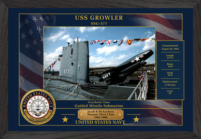 USS Growler SSG-577 Framed Patriotic Photo