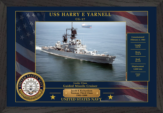 USS Harry E Yarnell CG-17 Framed Patriotic Photo